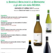 April 27 Degustation dinner featuring Il Barolo Biologico di Brandini e gli altri vini della Morra at Osteria del Teatro!!!